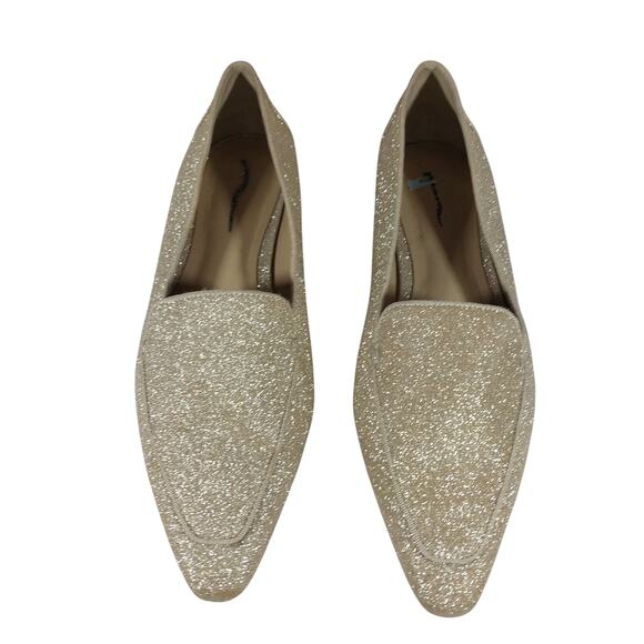 ANN TAYLOR! SWEET GOLDEN STARDUST POINTY TIE CLASSIC SLIP-ON LOAFERS! SZ 6M - Picture 4 of 10